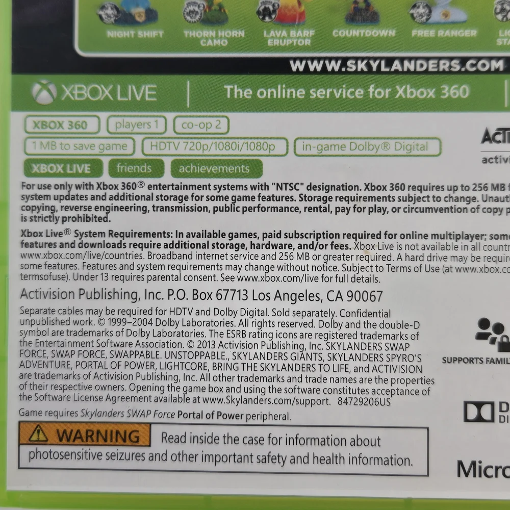 Skylanders Swap Force for Xbox 360 - Activision - Not For Resale Version